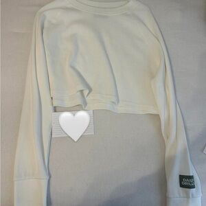 Daily Drills White Cropped Sweater